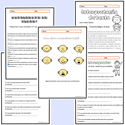 Apostila de atividades "conscientização do autismo"