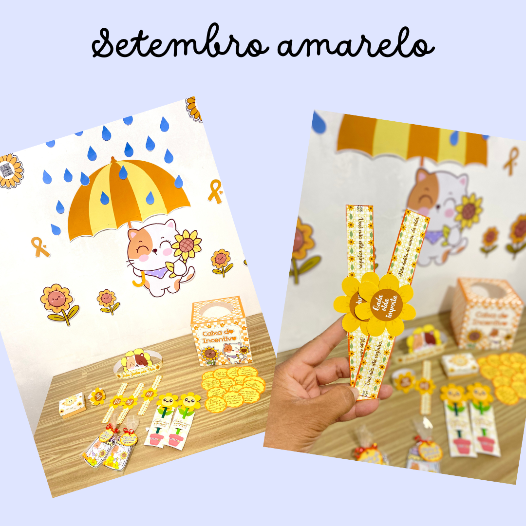 Kit de atividades para trabalhar Setembro Amarelo: lembranças para educação infantil e fundamental 1