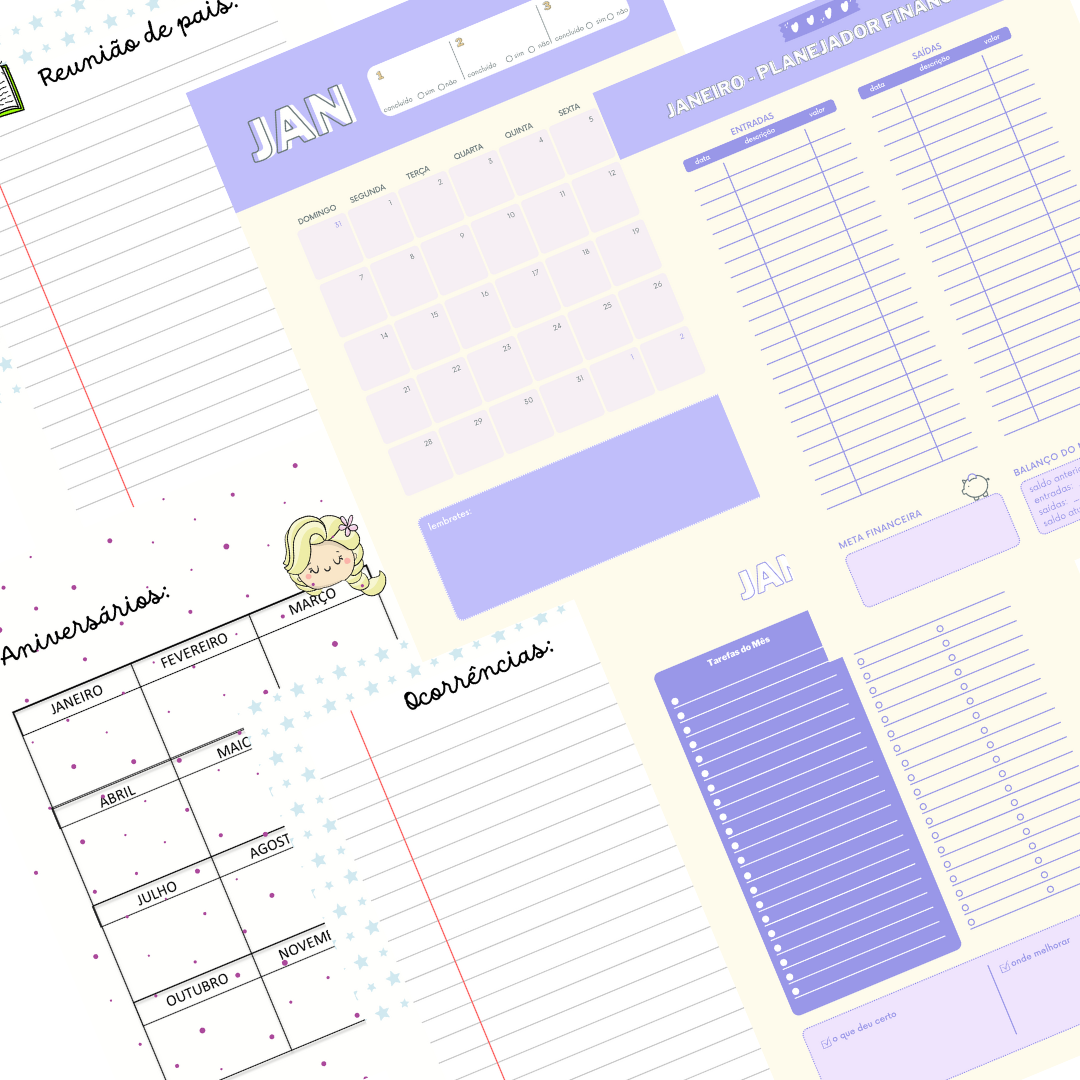 Planner para professores "Estrelas de luz"