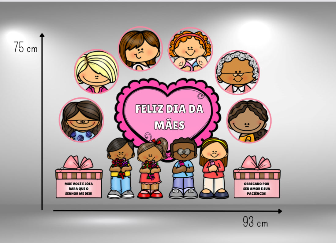 Painel Dia das Mães para Escola (Decoração Completa)