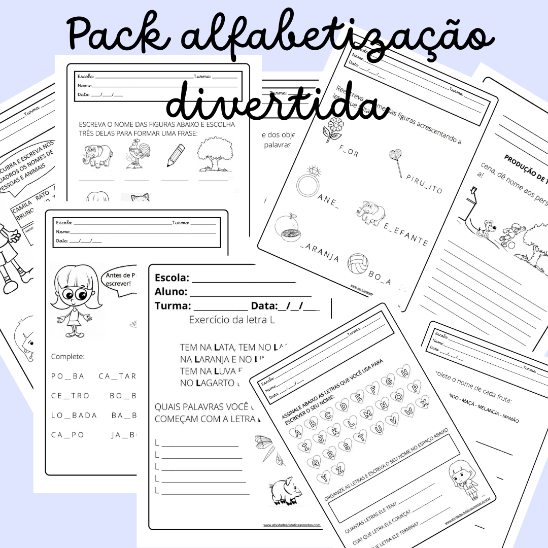 Combo de atividades para Alfabetização - 1º e 2º ano do Fundamental 1