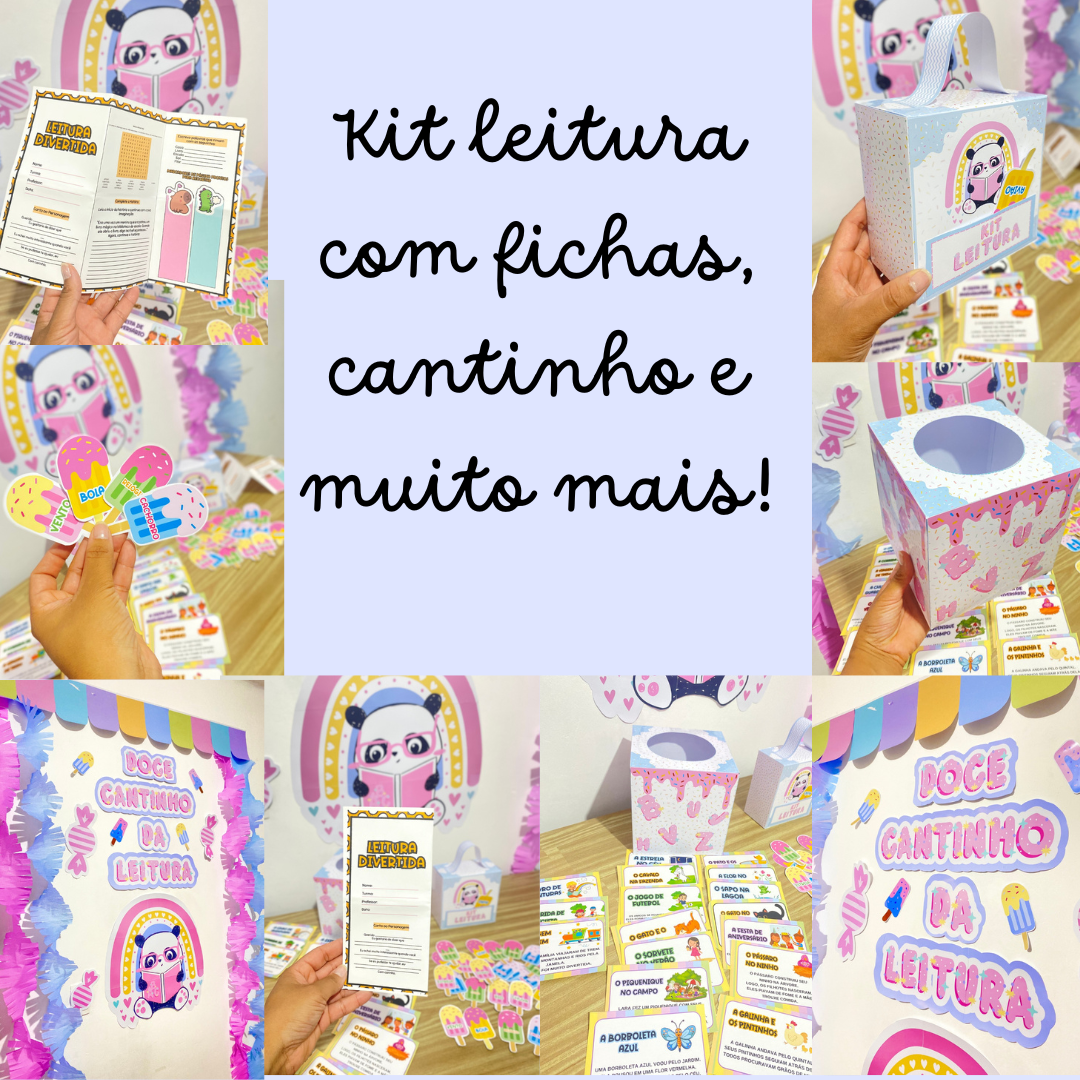 Kit com fichas de leitura e atividades para alfabetização