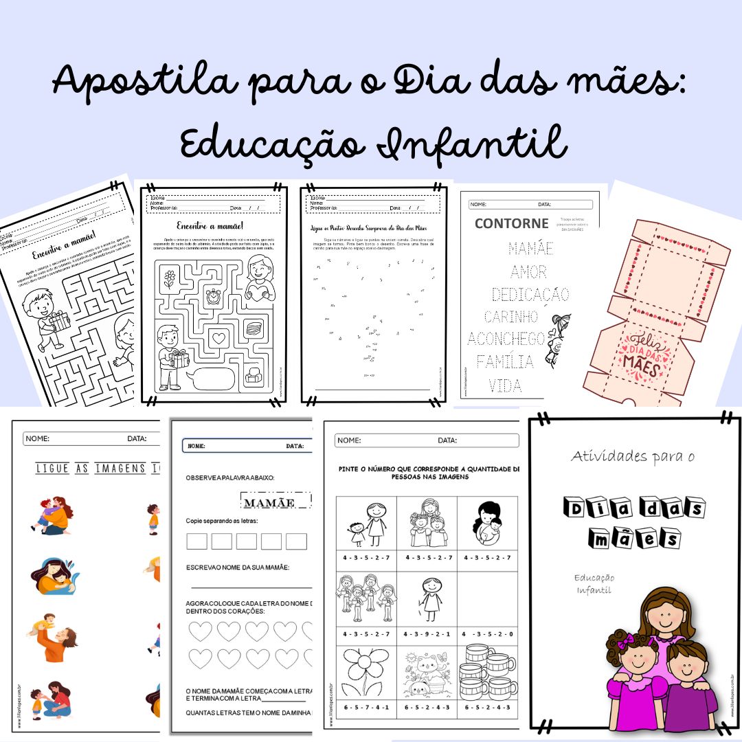 Apostila de atividades para o Dia das Mães para Educação Infantil