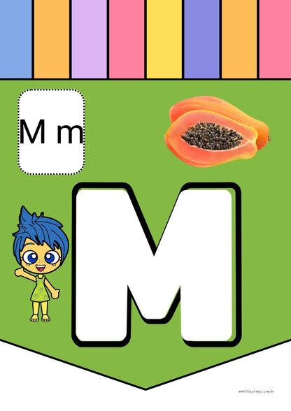Alfabeto para imprimir com o tema Divertidamente