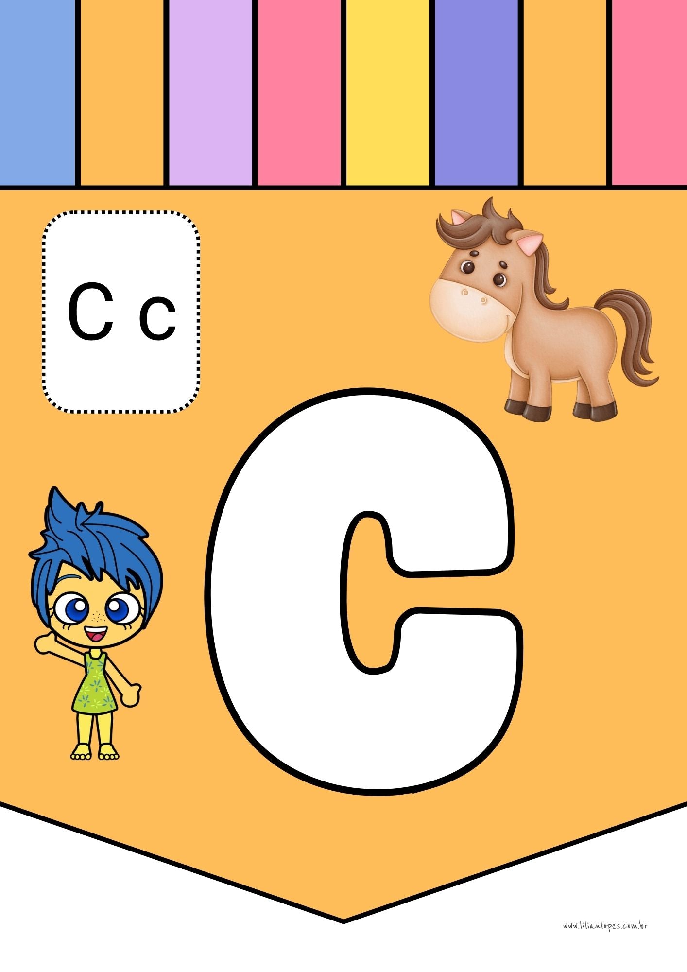Alfabeto para imprimir com o tema Divertidamente