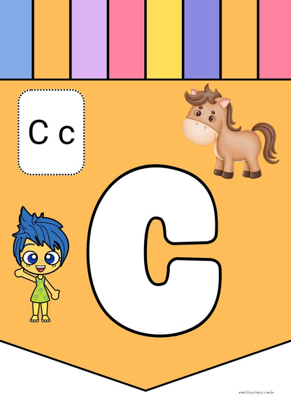 Alfabeto para imprimir com o tema Divertidamente