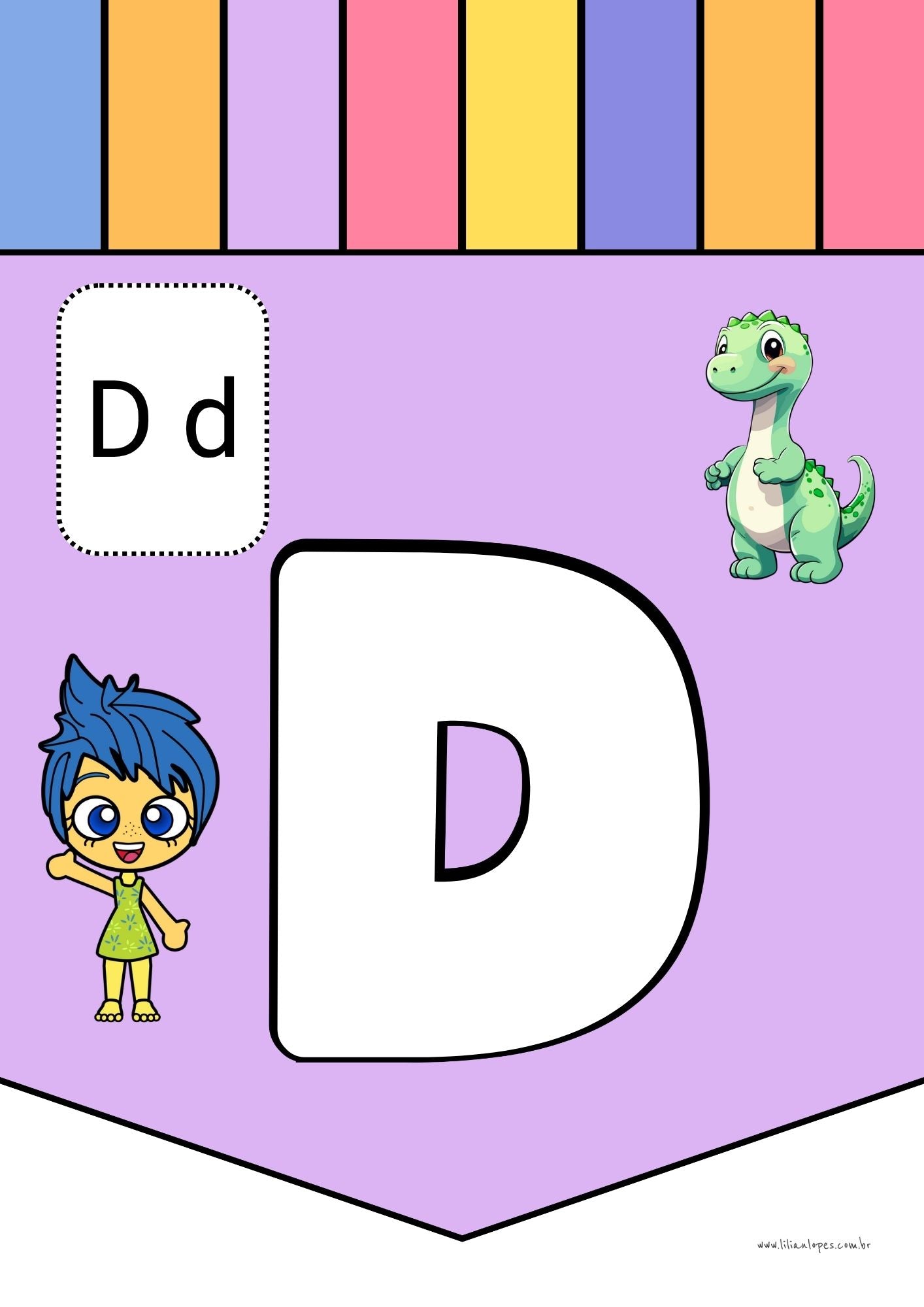 Alfabeto para imprimir com o tema Divertidamente
