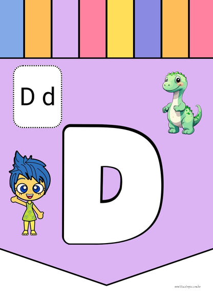 Alfabeto para imprimir com o tema Divertidamente