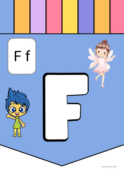 Alfabeto para imprimir com o tema Divertidamente