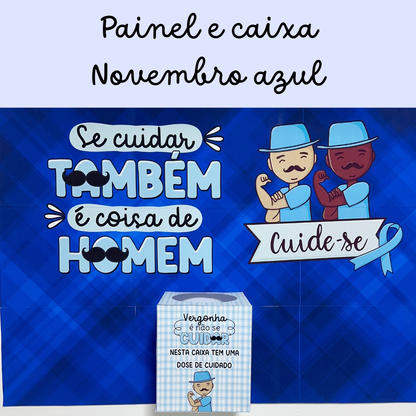 Painel e Caixa Novembro Azul — Atividade de Conscientização para Educação Infantil e Fundamental 1