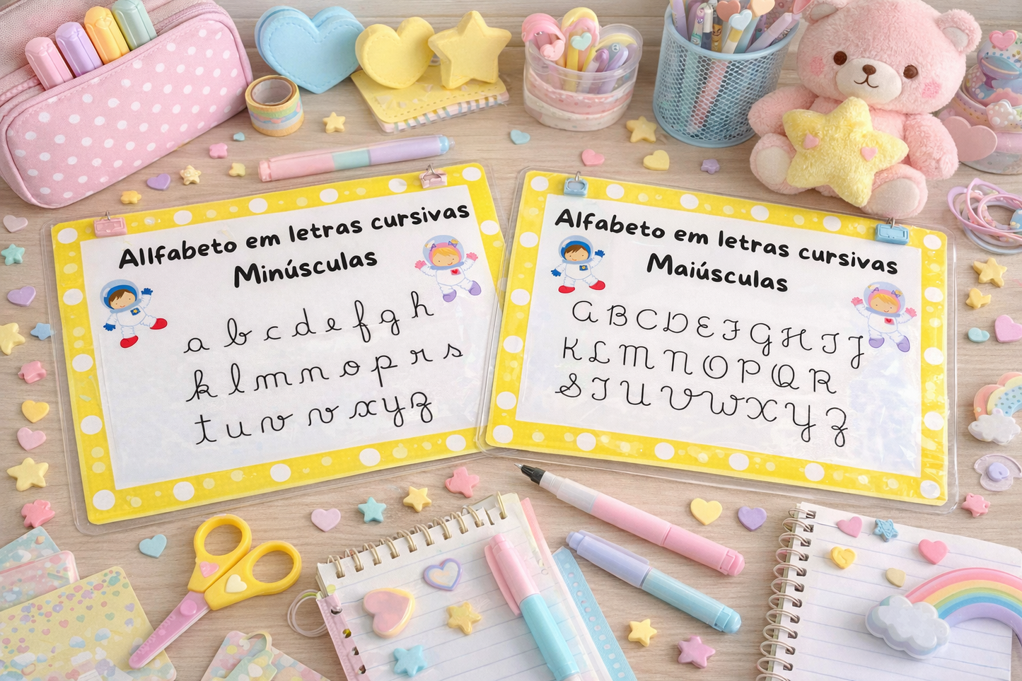 Alfabeto em Letra Cursiva – Maiúsculas e Minúsculas | Material de Alfabetização