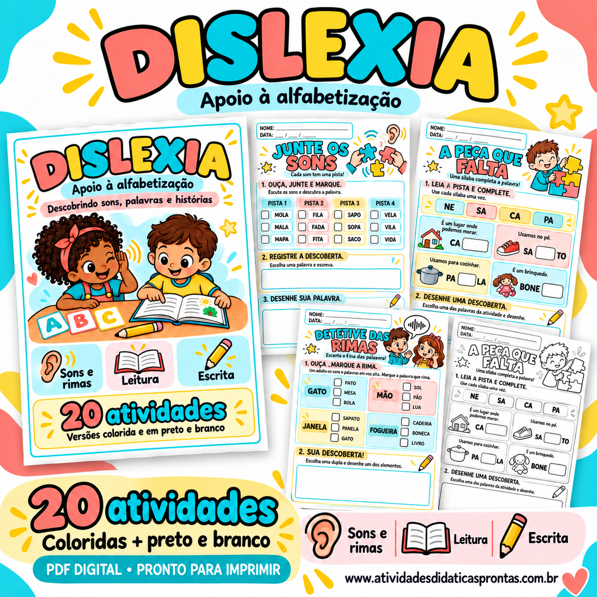 Apostila de Alfabetização com Apoio à Dislexia