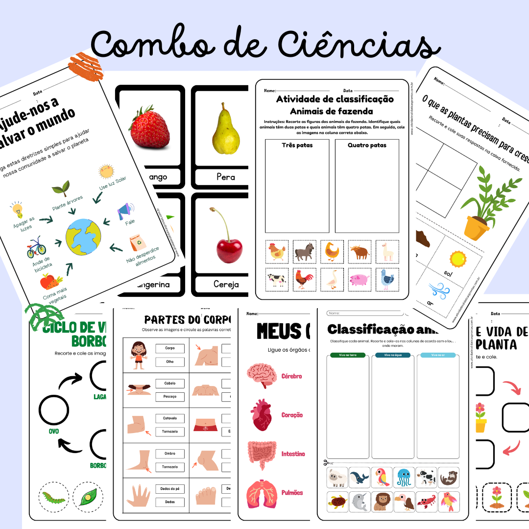 Combo de Atividades de Ciências para Educação Infantil e Ensino Fundam ...