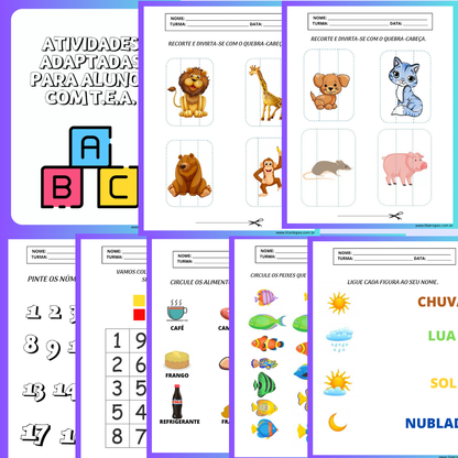 Atividades Adaptadas para Alunos com T.E.A. – Apostila Completa para autistas