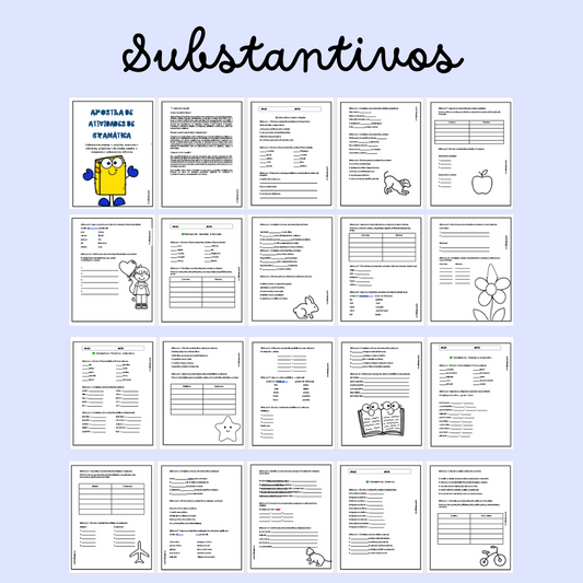 Atividades sobre substantivos comuns e próprios, concretos e abstratos, primitivos e derivados, simples e compostos e substantivos coletivos