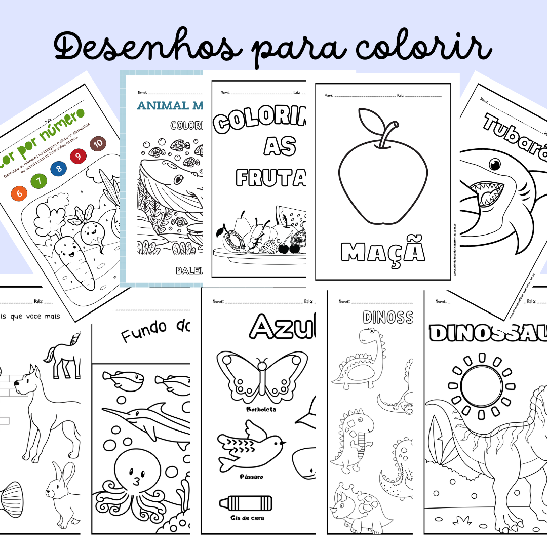 Apostila de Atividades com Desenhos para Colorir – 65 Páginas ...
