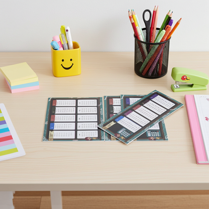 Tabuadas / Marcador de Livro – Prático, Rápido e Sempre à Mão