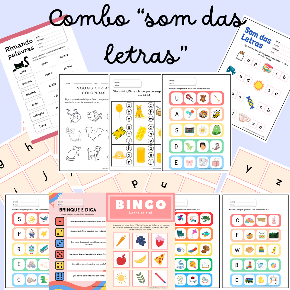 Combo Som das letras - atividades de consciência fonológica para impri ...